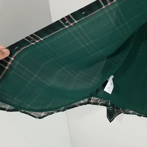 {Ann Taylor} Plaid Sheer Sleeve Shirt Size Small - Picture 7 of 16